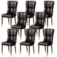 Glam Chair Parsons Chair Leather Dining Furniture in Matte Finish Black 8 Piece Set Clearhalo 'Dining Chairs' 'Dining Tables & Seating' 'dining_chair' 'furn' 'furn_dining_chair' 'Furniture' 'Kitchen & Dining Furniture' 5272278