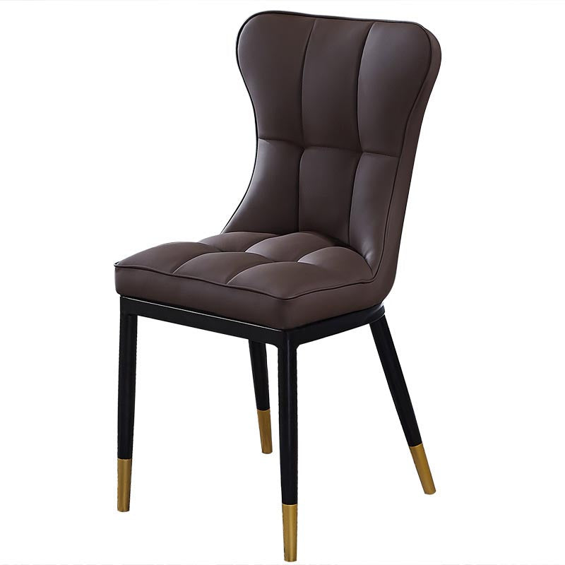 Glam Chair Parsons Chair Leather Dining Furniture in Matte Finish Clearhalo 'Dining Chairs' 'Dining Tables & Seating' 'dining_chair' 'furn' 'furn_dining_chair' 'Furniture' 'Kitchen & Dining Furniture' 5272279