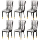 Glam Chair Parsons Chair Leather Dining Furniture in Matte Finish Light Gray 6 Piece Set Clearhalo 'Dining Chairs' 'Dining Tables & Seating' 'dining_chair' 'furn' 'furn_dining_chair' 'Furniture' 'Kitchen & Dining Furniture' 5272292