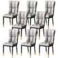 Glam Chair Parsons Chair Leather Dining Furniture in Matte Finish Light Gray 8 Piece Set Clearhalo 'Dining Chairs' 'Dining Tables & Seating' 'dining_chair' 'furn' 'furn_dining_chair' 'Furniture' 'Kitchen & Dining Furniture' 5272293