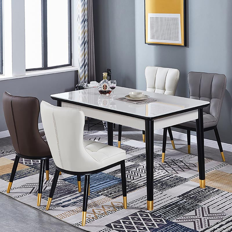 Glam Chair Parsons Chair Leather Dining Furniture in Matte Finish Clearhalo 'Dining Chairs' 'Dining Tables & Seating' 'dining_chair' 'furn' 'furn_dining_chair' 'Furniture' 'Kitchen & Dining Furniture' 5272294