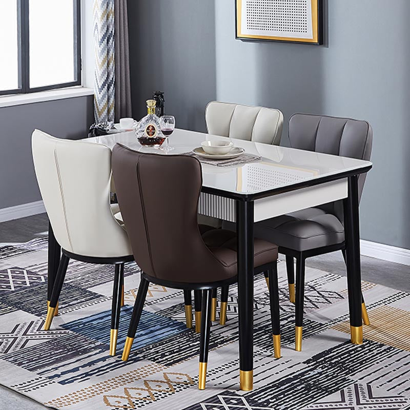 Glam Chair Parsons Chair Leather Dining Furniture in Matte Finish Clearhalo 'Dining Chairs' 'Dining Tables & Seating' 'dining_chair' 'furn' 'furn_dining_chair' 'Furniture' 'Kitchen & Dining Furniture' 5272295