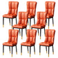 Glam Chair Parsons Chair Leather Dining Furniture in Matte Finish Orange 8 Piece Set Clearhalo 'Dining Chairs' 'Dining Tables & Seating' 'dining_chair' 'furn' 'furn_dining_chair' 'Furniture' 'Kitchen & Dining Furniture' 5272301