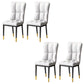 Glam Chair Parsons Chair Leather Dining Furniture in Matte Finish Off-White 4 Piece Set Clearhalo 'Dining Chairs' 'Dining Tables & Seating' 'dining_chair' 'furn' 'furn_dining_chair' 'Furniture' 'Kitchen & Dining Furniture' 5272315