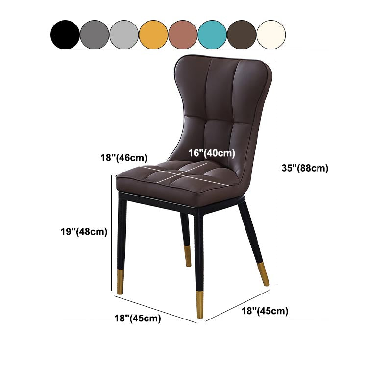 Glam Chair Parsons Chair Leather Dining Furniture in Matte Finish Clearhalo 'Dining Chairs' 'Dining Tables & Seating' 'dining_chair' 'furn' 'furn_dining_chair' 'Furniture' 'Kitchen & Dining Furniture' 5272318