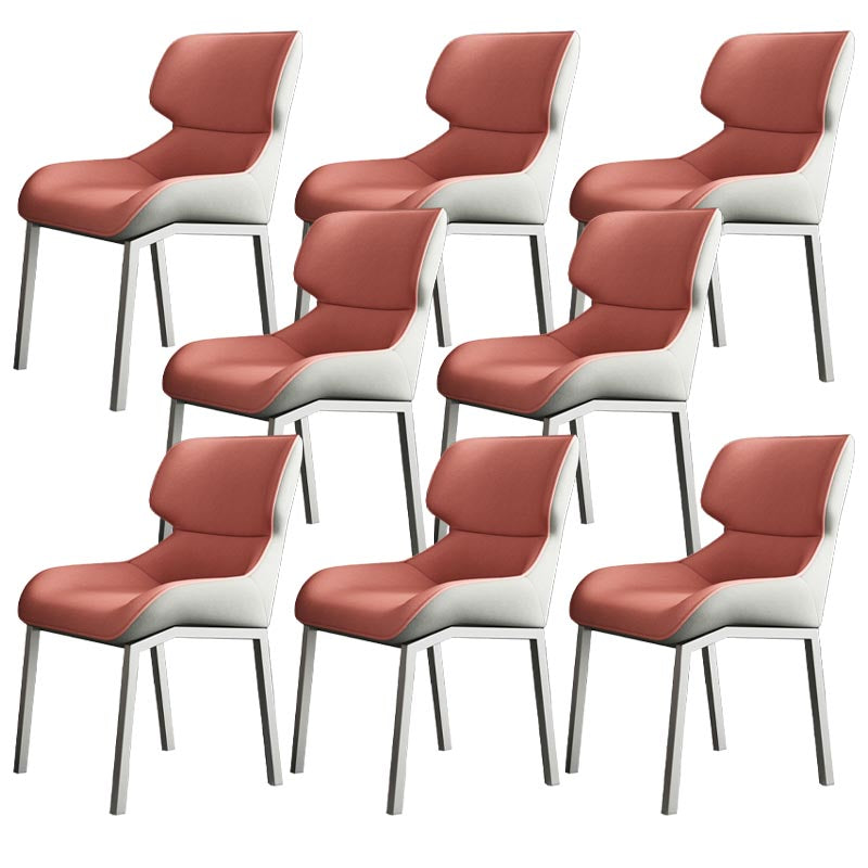 Chaise latéral moderne en tissu de salle à manger rembourrée