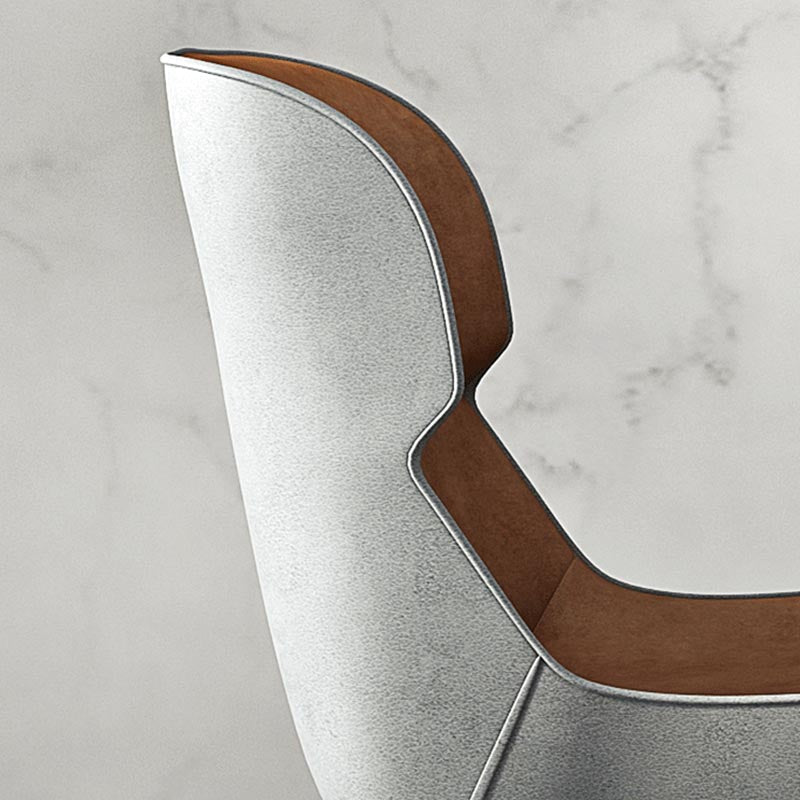 Chaise latéral moderne en tissu de salle à manger rembourrée