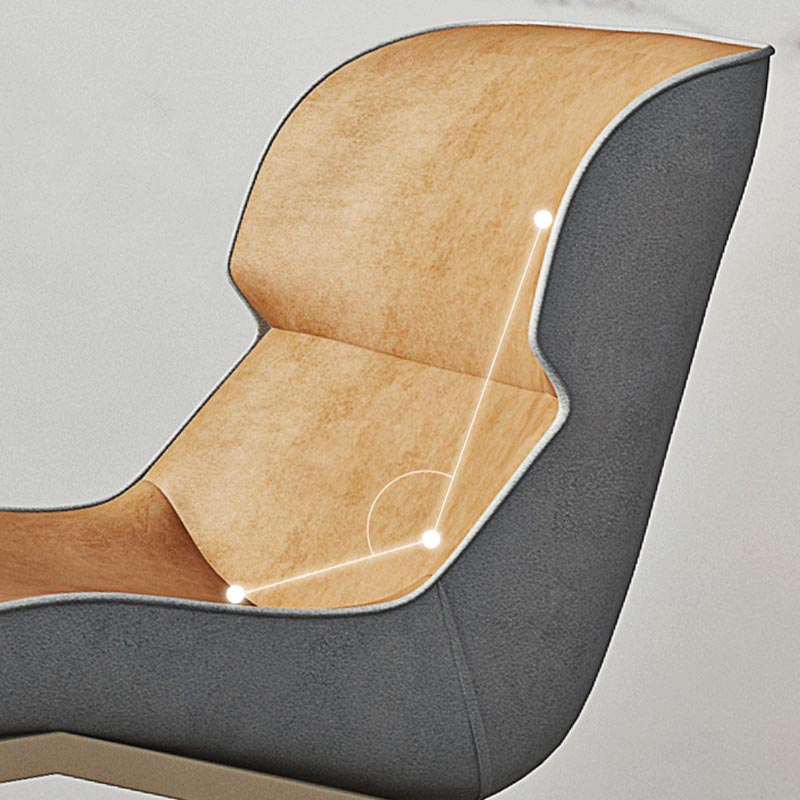 Chaise latéral moderne en tissu de salle à manger rembourrée