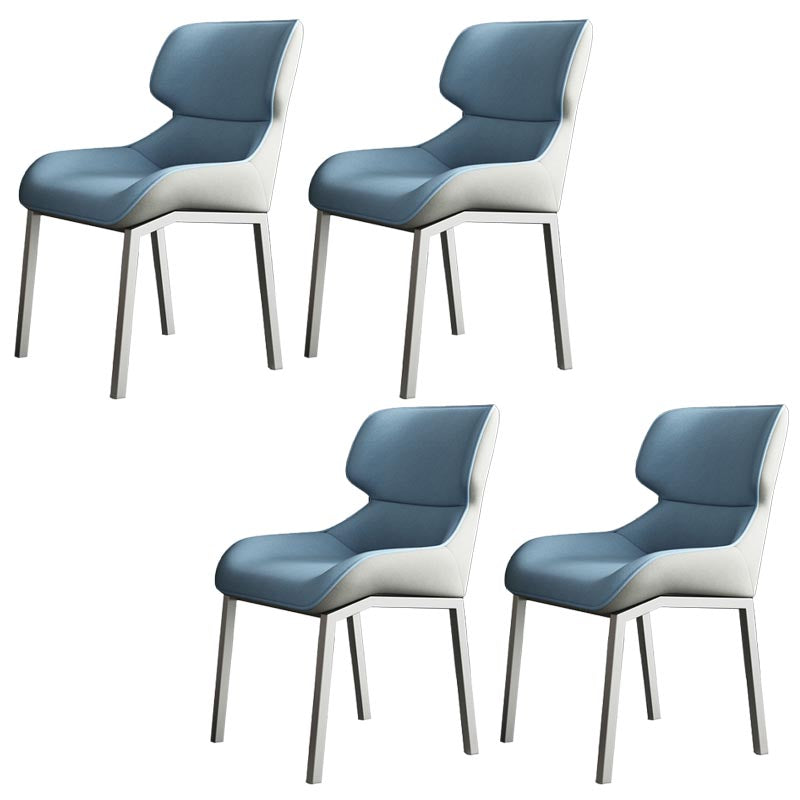 Chaise latéral moderne en tissu de salle à manger rembourrée