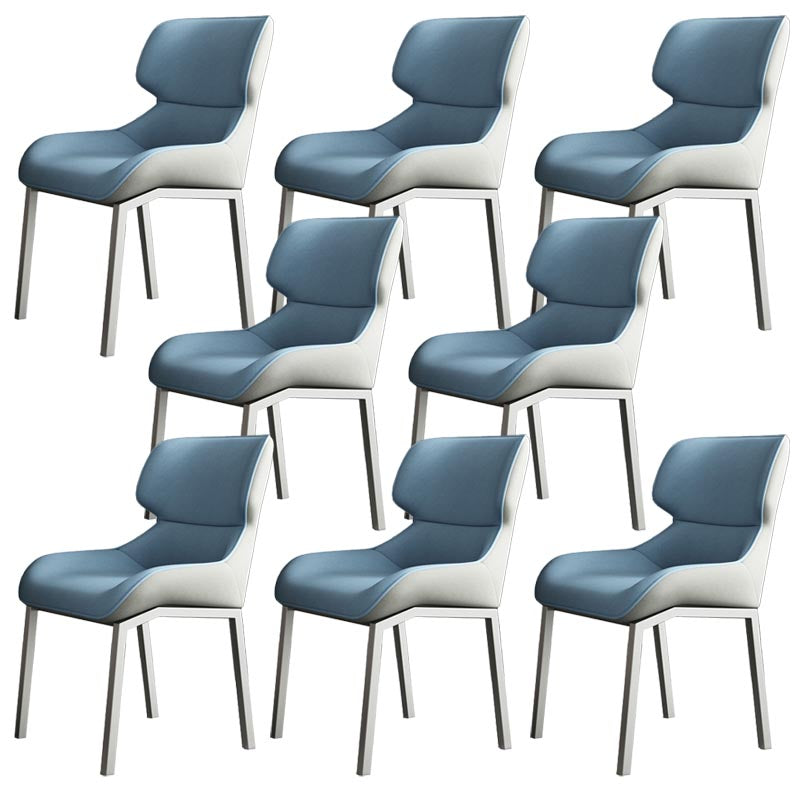 Chaise latéral moderne en tissu de salle à manger rembourrée