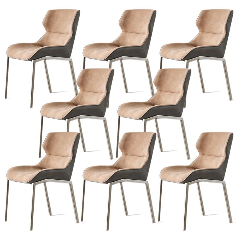 Chaise latéral moderne en tissu de salle à manger rembourrée