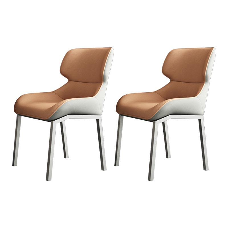 Chaise latéral moderne en tissu de salle à manger rembourrée