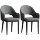 Scandinavian Meeting Room Open Back Arm Chair Matte Finish Leather Dining Chair Dark Gray 2 Piece Set Black Clearhalo 'Dining Chairs' 'Dining Tables & Seating' 'dining_chair' 'furn' 'furn_dining_chair' 'Furniture' 'Kitchen & Dining Furniture' 5272350
