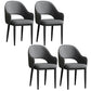 Scandinavian Meeting Room Open Back Arm Chair Matte Finish Leather Dining Chair Dark Gray 4 Piece Set Black Clearhalo 'Dining Chairs' 'Dining Tables & Seating' 'dining_chair' 'furn' 'furn_dining_chair' 'Furniture' 'Kitchen & Dining Furniture' 5272351
