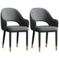 Scandinavian Meeting Room Open Back Arm Chair Matte Finish Leather Dining Chair Dark Gray 2 Piece Set Black Gold Clearhalo 'Dining Chairs' 'Dining Tables & Seating' 'dining_chair' 'furn' 'furn_dining_chair' 'Furniture' 'Kitchen & Dining Furniture' 5272357