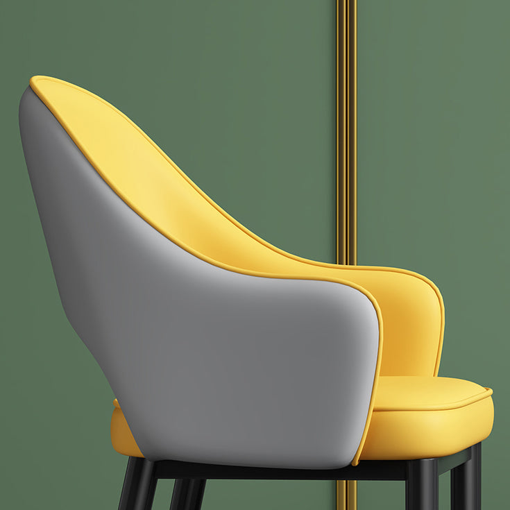 Scandinavian Meeting Room Open Back Arm Chair Matte Finish Leather Dining Chair Clearhalo 'Dining Chairs' 'Dining Tables & Seating' 'dining_chair' 'furn' 'furn_dining_chair' 'Furniture' 'Kitchen & Dining Furniture' 5272361