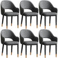 Scandinavian Meeting Room Open Back Arm Chair Matte Finish Leather Dining Chair Dark Gray 6 Piece Set Black Gold Clearhalo 'Dining Chairs' 'Dining Tables & Seating' 'dining_chair' 'furn' 'furn_dining_chair' 'Furniture' 'Kitchen & Dining Furniture' 5272362