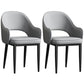 Scandinavian Meeting Room Open Back Arm Chair Matte Finish Leather Dining Chair Light Gray 2 Piece Set Black Clearhalo 'Dining Chairs' 'Dining Tables & Seating' 'dining_chair' 'furn' 'furn_dining_chair' 'Furniture' 'Kitchen & Dining Furniture' 5272366