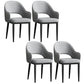Scandinavian Meeting Room Open Back Arm Chair Matte Finish Leather Dining Chair Light Gray 4 Piece Set Black Clearhalo 'Dining Chairs' 'Dining Tables & Seating' 'dining_chair' 'furn' 'furn_dining_chair' 'Furniture' 'Kitchen & Dining Furniture' 5272367