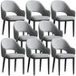 Scandinavian Meeting Room Open Back Arm Chair Matte Finish Leather Dining Chair Light Gray 8 Piece Set Black Clearhalo 'Dining Chairs' 'Dining Tables & Seating' 'dining_chair' 'furn' 'furn_dining_chair' 'Furniture' 'Kitchen & Dining Furniture' 5272372