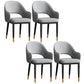 Scandinavian Meeting Room Open Back Arm Chair Matte Finish Leather Dining Chair Light Gray 4 Piece Set Black Gold Clearhalo 'Dining Chairs' 'Dining Tables & Seating' 'dining_chair' 'furn' 'furn_dining_chair' 'Furniture' 'Kitchen & Dining Furniture' 5272376