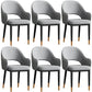 Scandinavian Meeting Room Open Back Arm Chair Matte Finish Leather Dining Chair Light Gray 6 Piece Set Black Gold Clearhalo 'Dining Chairs' 'Dining Tables & Seating' 'dining_chair' 'furn' 'furn_dining_chair' 'Furniture' 'Kitchen & Dining Furniture' 5272377
