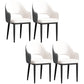 Scandinavian Meeting Room Open Back Arm Chair Matte Finish Leather Dining Chair White 4 Piece Set Black Clearhalo 'Dining Chairs' 'Dining Tables & Seating' 'dining_chair' 'furn' 'furn_dining_chair' 'Furniture' 'Kitchen & Dining Furniture' 5272381