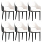 Scandinavian Meeting Room Open Back Arm Chair Matte Finish Leather Dining Chair White 6 Piece Set Black Clearhalo 'Dining Chairs' 'Dining Tables & Seating' 'dining_chair' 'furn' 'furn_dining_chair' 'Furniture' 'Kitchen & Dining Furniture' 5272382