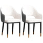 Scandinavian Meeting Room Open Back Arm Chair Matte Finish Leather Dining Chair White 2 Piece Set Black Gold Clearhalo 'Dining Chairs' 'Dining Tables & Seating' 'dining_chair' 'furn' 'furn_dining_chair' 'Furniture' 'Kitchen & Dining Furniture' 5272384