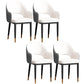 Scandinavian Meeting Room Open Back Arm Chair Matte Finish Leather Dining Chair White 4 Piece Set Black Gold Clearhalo 'Dining Chairs' 'Dining Tables & Seating' 'dining_chair' 'furn' 'furn_dining_chair' 'Furniture' 'Kitchen & Dining Furniture' 5272385