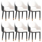 Scandinavian Meeting Room Open Back Arm Chair Matte Finish Leather Dining Chair White 6 Piece Set Black Gold Clearhalo 'Dining Chairs' 'Dining Tables & Seating' 'dining_chair' 'furn' 'furn_dining_chair' 'Furniture' 'Kitchen & Dining Furniture' 5272386