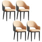 Scandinavian Meeting Room Open Back Arm Chair Matte Finish Leather Dining Chair Pink 4 Piece Set Black Clearhalo 'Dining Chairs' 'Dining Tables & Seating' 'dining_chair' 'furn' 'furn_dining_chair' 'Furniture' 'Kitchen & Dining Furniture' 5272389