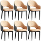 Scandinavian Meeting Room Open Back Arm Chair Matte Finish Leather Dining Chair Pink 6 Piece Set Black Clearhalo 'Dining Chairs' 'Dining Tables & Seating' 'dining_chair' 'furn' 'furn_dining_chair' 'Furniture' 'Kitchen & Dining Furniture' 5272390