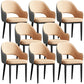 Scandinavian Meeting Room Open Back Arm Chair Matte Finish Leather Dining Chair Pink 8 Piece Set Black Clearhalo 'Dining Chairs' 'Dining Tables & Seating' 'dining_chair' 'furn' 'furn_dining_chair' 'Furniture' 'Kitchen & Dining Furniture' 5272391