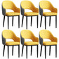 Scandinavian Meeting Room Open Back Arm Chair Matte Finish Leather Dining Chair Yellow 6 Piece Set Black Clearhalo 'Dining Chairs' 'Dining Tables & Seating' 'dining_chair' 'furn' 'furn_dining_chair' 'Furniture' 'Kitchen & Dining Furniture' 5272398