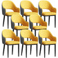 Scandinavian Meeting Room Open Back Arm Chair Matte Finish Leather Dining Chair Yellow 8 Piece Set Black Clearhalo 'Dining Chairs' 'Dining Tables & Seating' 'dining_chair' 'furn' 'furn_dining_chair' 'Furniture' 'Kitchen & Dining Furniture' 5272399