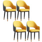Scandinavian Meeting Room Open Back Arm Chair Matte Finish Leather Dining Chair Yellow 4 Piece Set Black Gold Clearhalo 'Dining Chairs' 'Dining Tables & Seating' 'dining_chair' 'furn' 'furn_dining_chair' 'Furniture' 'Kitchen & Dining Furniture' 5272401