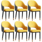 Scandinavian Meeting Room Open Back Arm Chair Matte Finish Leather Dining Chair Yellow 6 Piece Set Black Gold Clearhalo 'Dining Chairs' 'Dining Tables & Seating' 'dining_chair' 'furn' 'furn_dining_chair' 'Furniture' 'Kitchen & Dining Furniture' 5272402