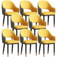 Scandinavian Meeting Room Open Back Arm Chair Matte Finish Leather Dining Chair Yellow 8 Piece Set Black Gold Clearhalo 'Dining Chairs' 'Dining Tables & Seating' 'dining_chair' 'furn' 'furn_dining_chair' 'Furniture' 'Kitchen & Dining Furniture' 5272403