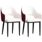 Scandinavian Meeting Room Open Back Arm Chair Matte Finish Leather Dining Chair White-Red 2 Piece Set Black Clearhalo 'Dining Chairs' 'Dining Tables & Seating' 'dining_chair' 'furn' 'furn_dining_chair' 'Furniture' 'Kitchen & Dining Furniture' 5272404