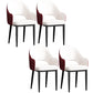Scandinavian Meeting Room Open Back Arm Chair Matte Finish Leather Dining Chair White-Red 4 Piece Set Black Clearhalo 'Dining Chairs' 'Dining Tables & Seating' 'dining_chair' 'furn' 'furn_dining_chair' 'Furniture' 'Kitchen & Dining Furniture' 5272405