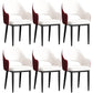 Scandinavian Meeting Room Open Back Arm Chair Matte Finish Leather Dining Chair White-Red 6 Piece Set Black Clearhalo 'Dining Chairs' 'Dining Tables & Seating' 'dining_chair' 'furn' 'furn_dining_chair' 'Furniture' 'Kitchen & Dining Furniture' 5272406