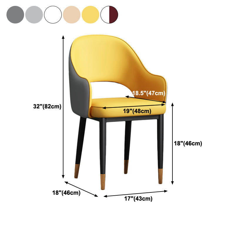 Scandinavian Meeting Room Open Back Arm Chair Matte Finish Leather Dining Chair Clearhalo 'Dining Chairs' 'Dining Tables & Seating' 'dining_chair' 'furn' 'furn_dining_chair' 'Furniture' 'Kitchen & Dining Furniture' 5272413
