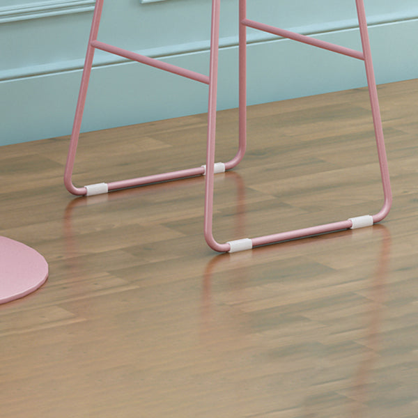 1/3/4/5 Piezas Mesa de barra de color rosa industrial Juego de bistro redondo con tapa de mármol de imitación blanca