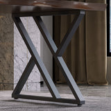 Industrial Dinette Set 1/2 Pieces Solid Wood and Metal Dining Table Set