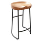 Taburete de bar contemporáneo de madera maciza Taburete de bar de metal con asiento contorneado