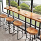 Taburete de bar contemporáneo de madera maciza Taburete de bar de metal con asiento contorneado