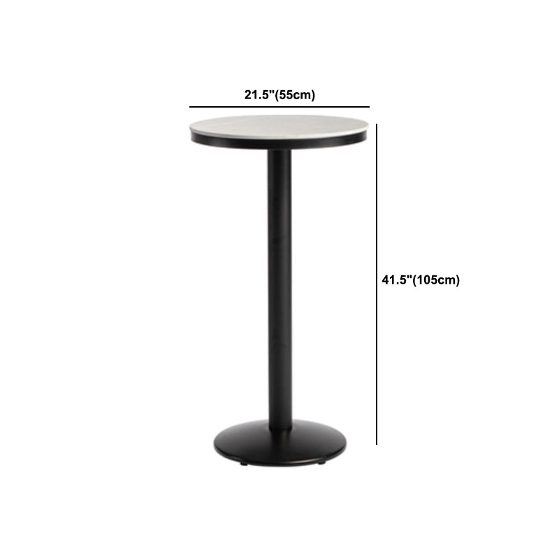 1/3 Pieces Industrial Iron Bar Table Set Round Bistro Set with Grey Faux Marble Top Clearhalo 'Bar Furniture' 'furn' 'furn_home_bar_bar_sets' 'Furniture' 'Home Bars & Bar Sets' 'home_bar_bar_sets' 'Kitchen & Dining Furniture' 5272604