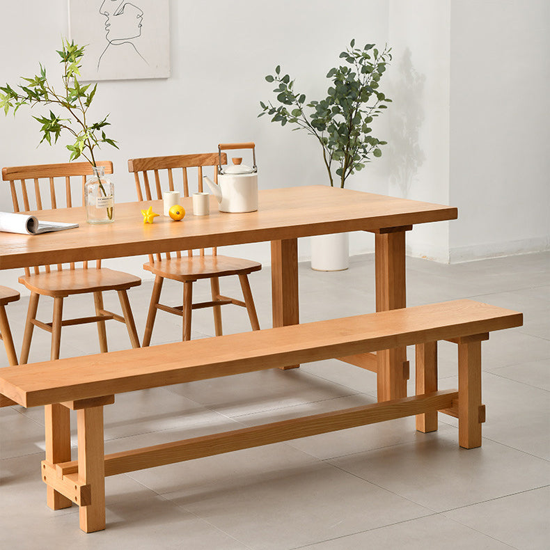 Set tavolo e panca moderni rettangolari Set da pranzo in legno massello da 1/2/3/5/9 pezzi