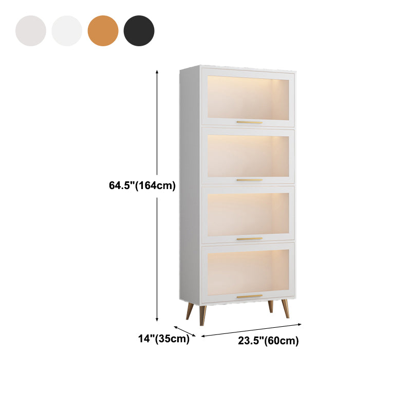 Modern 1-door Sideboard in White and Black Glass for Living Home Clearhalo 'buffet_sideboard' 'Buffets & Sideboards' 'furn' 'furn_buffet_sideboard' 'Furniture' 'Kitchen & Dining Furniture' 5275513
